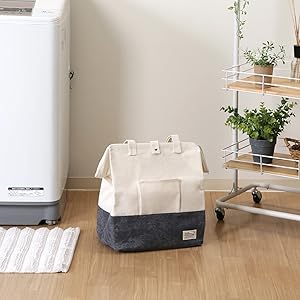 Amazon.co.jp : 不二貿易 がまぐちランドリーバッグ 幅37×奥行26